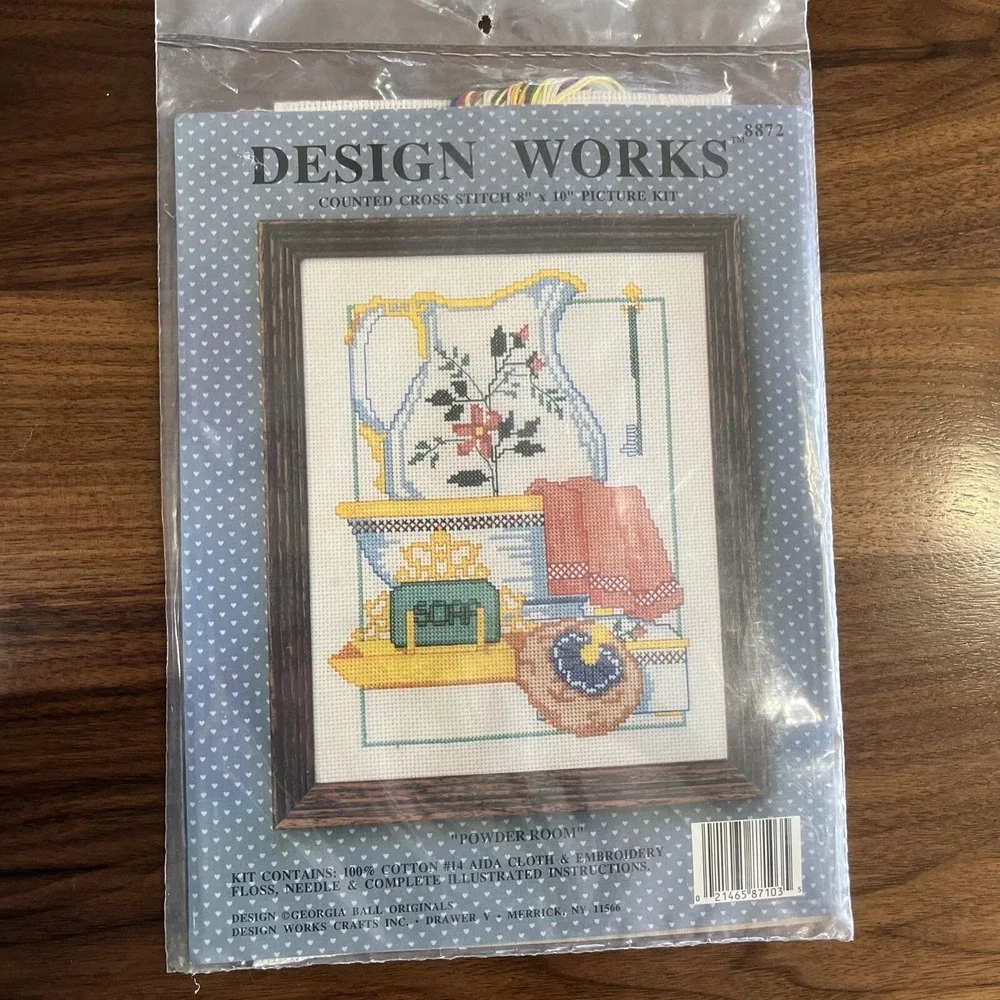 Design‎ Works Cross Stitch Kit 8872 Powder Room Bathroom Picture NEW